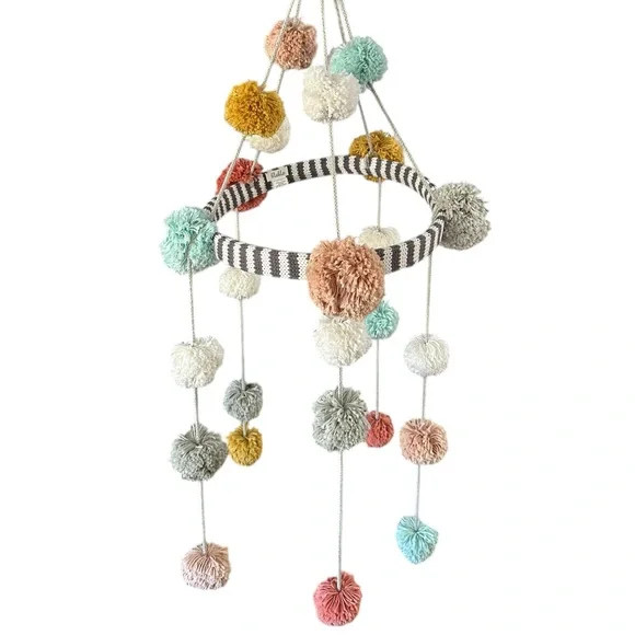 BlaBla Bla Bla Peru Pom Pom Mobile Baby Crib Nursery Handcrafted Handmade Boho - Picture 5 of 13